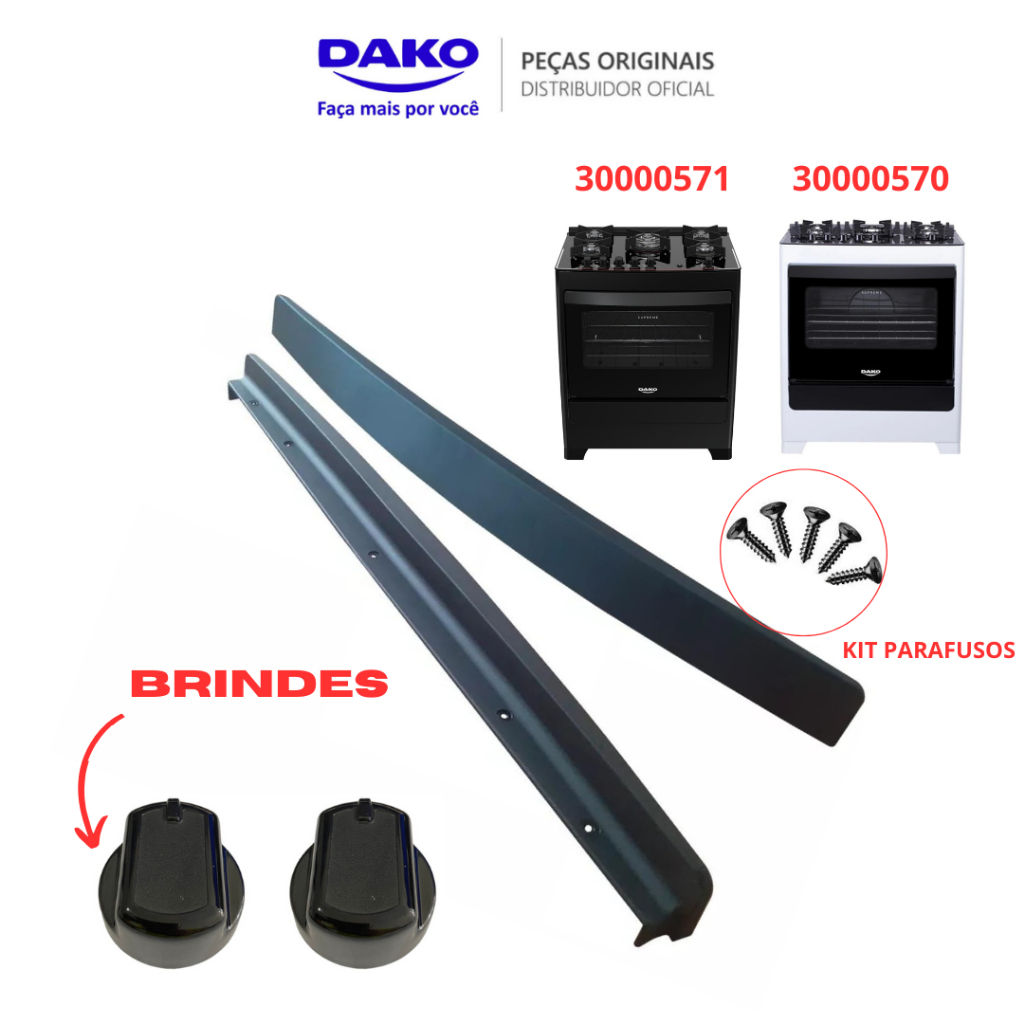 PUXADOR PORTA FORNO + BRINDES FOGÕES DAKO SUPREME 5BC COD:30000570/571/565/755 PEÇA NA PROMOÇÃO