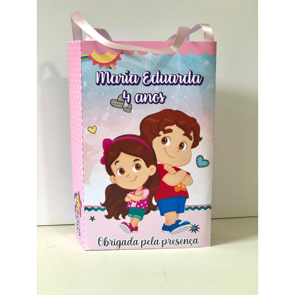 10 Sacolinhas Personalizadas Maria Clara e JP - SACOLA  PARA LEMBRANCINHA COM NOME lembrancinha para festa