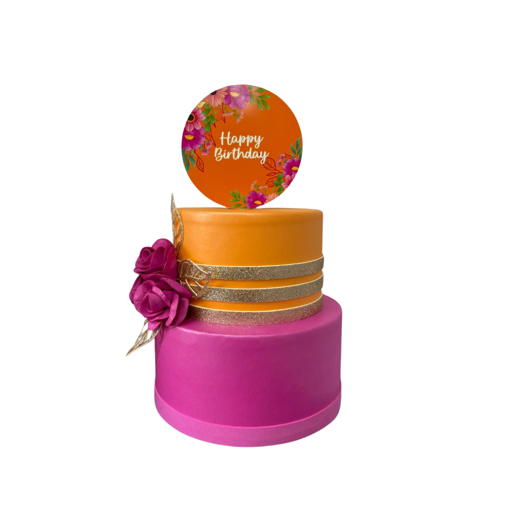 BOLO FAKE FLORAL PINK em Oferta na Shopee