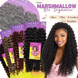 Cabelo Bio Orgânico Cacheado Para Crochet Braids Marshmallow Cherey 270gr em Oferta na Shopee
