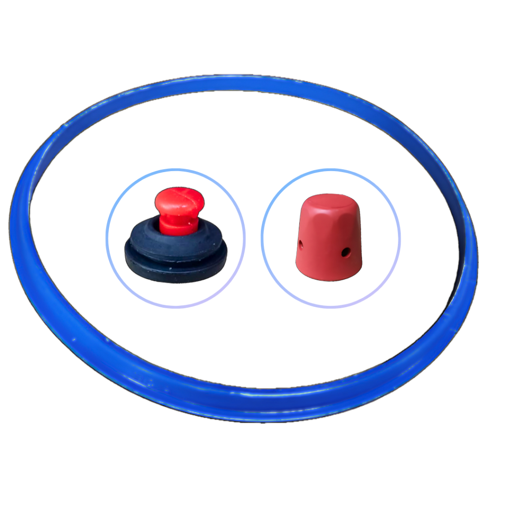 Kit Reparo Borracha Panela de Pressão 7 Litros + Selo Nitrilico + Peso Vermelho