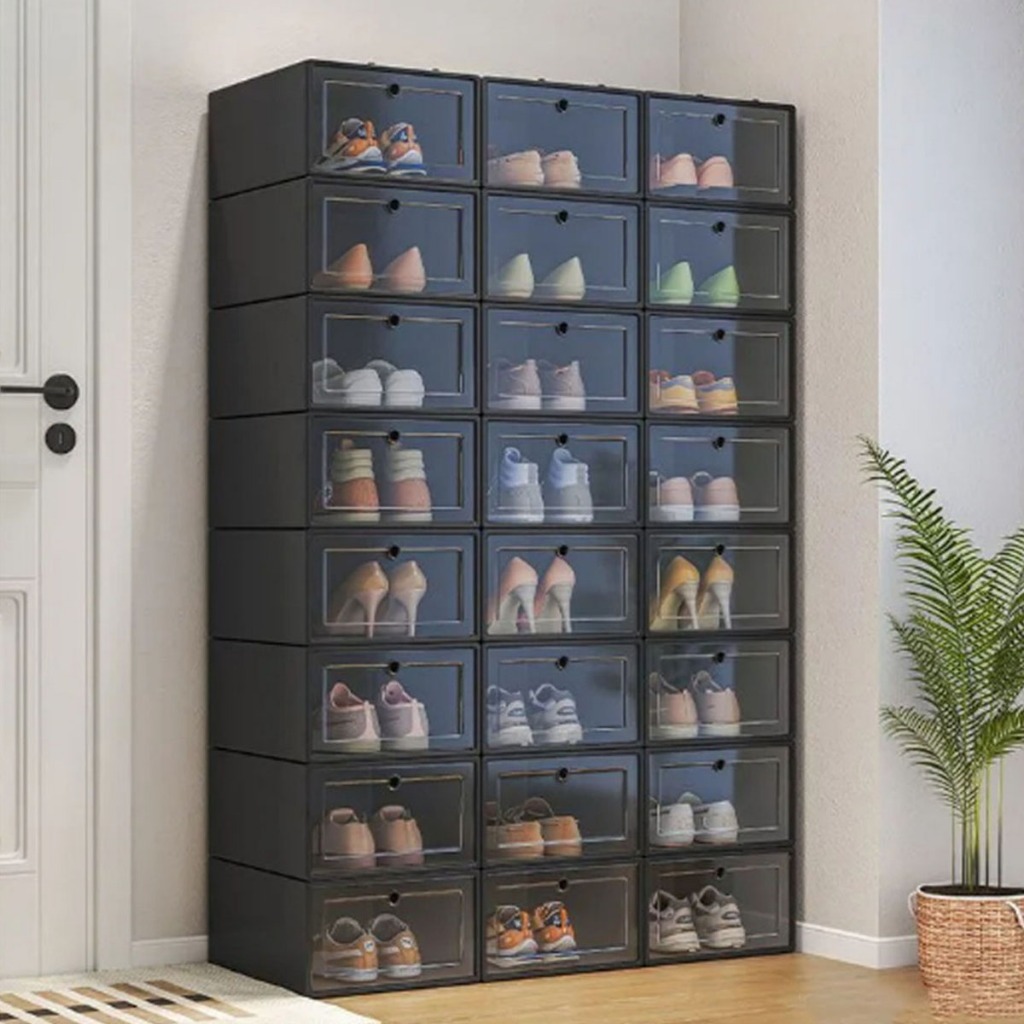 Kits de Caixas Organizadoras Para Sapatos Tênis Empilhável Tampa Flip em Oferta na Shopee