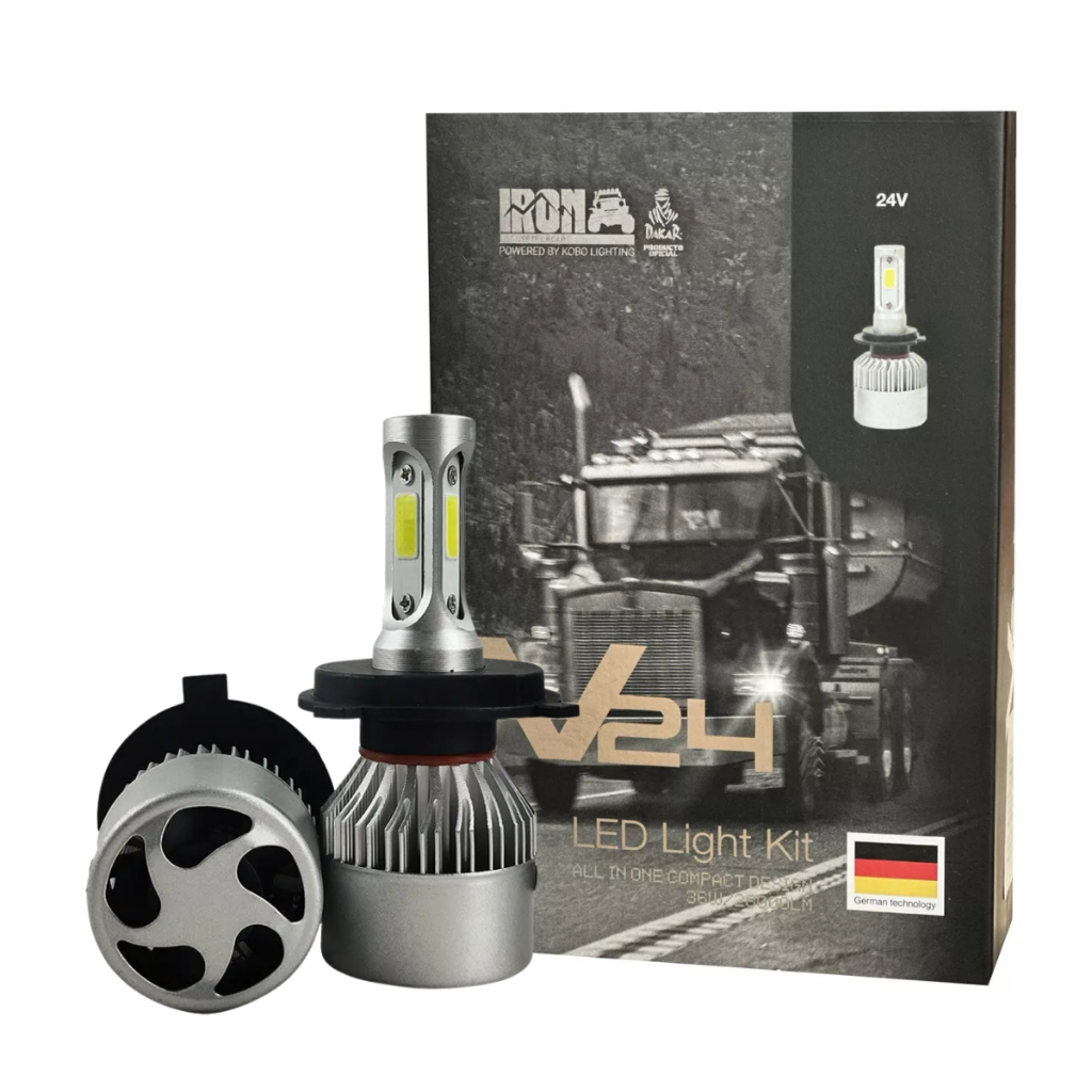 Par De Lâmpada Ultra Led Caminhão 24v 28000lm 36w 6500k H1 H3 H4 H7 H11 H16