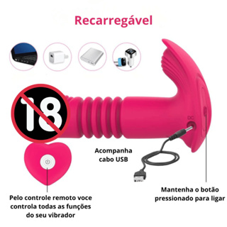 Vibrado de ponto G e Clitóris com Vai e Vem Controle Remoto em Oferta na Shopee