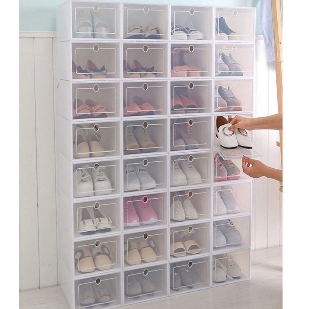 Kit Caixas Organizadoras Para Sapatos Tênis Empilhável Tampa flip em Oferta na Shopee