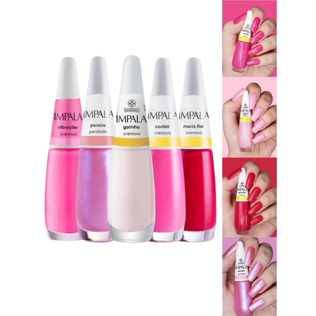 IMPALA - KIT 5 ESMALTES TODA BARBIE - TONS DE ROSA
