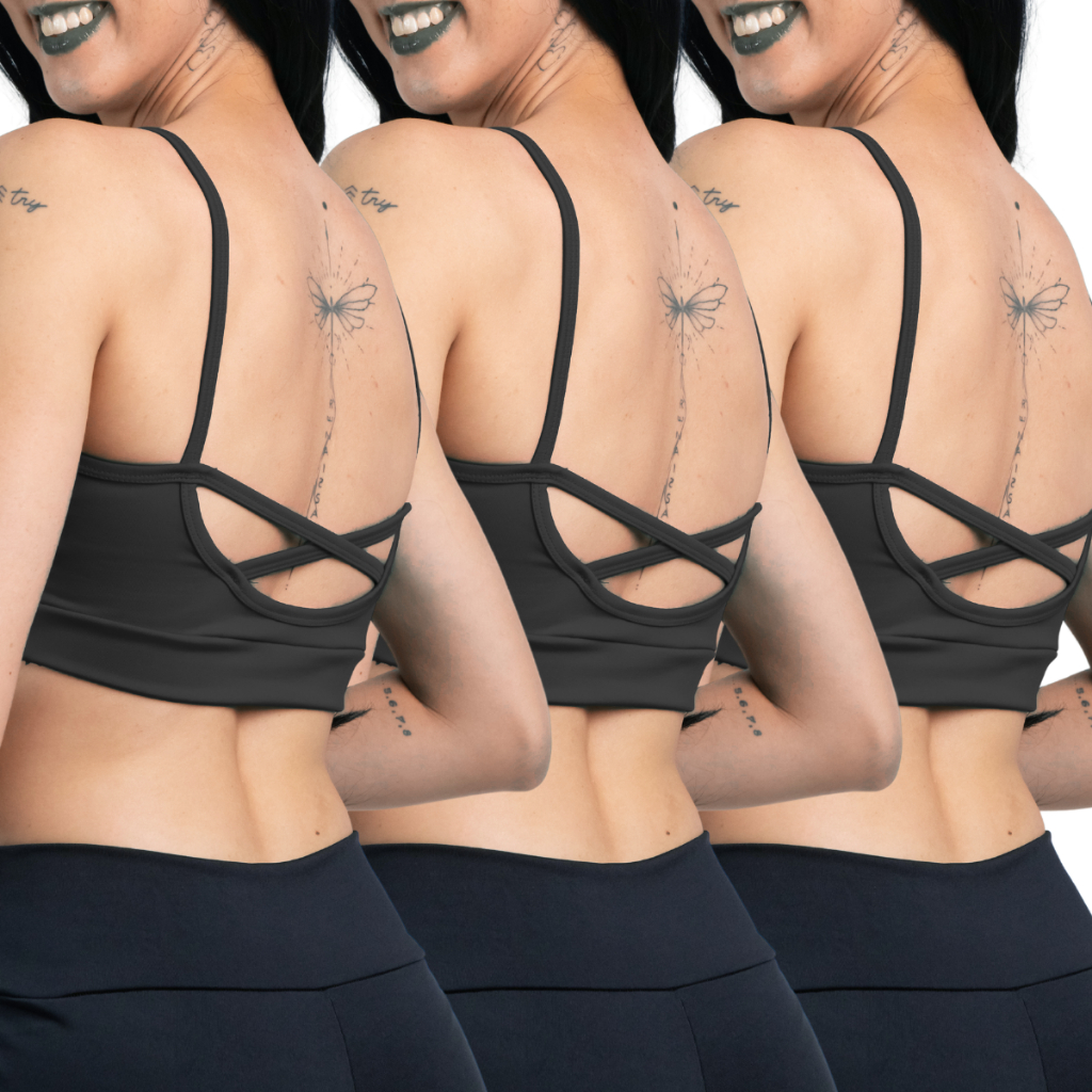 KIT 03: Top Academia Alcinha Fitness Com Cruzado nas Costas - Zero Transparência - Suplex Power - Costas Xis Top Fitness em Oferta na Shopee