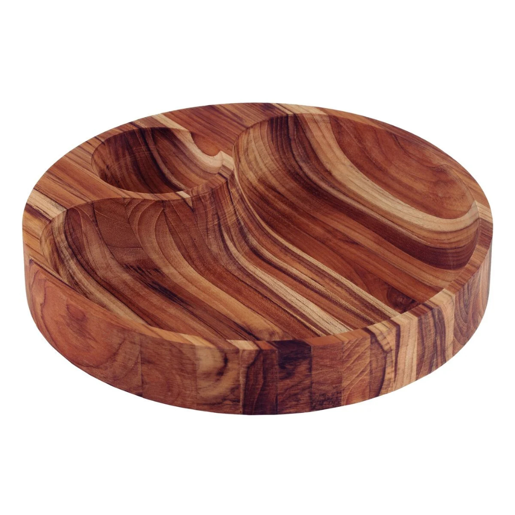 Petisqueira Churrasco Tramontina Fundo Lateral Madeira Teca FSC com Acabamento em Óleo Mineral 31,5x31,5 cm