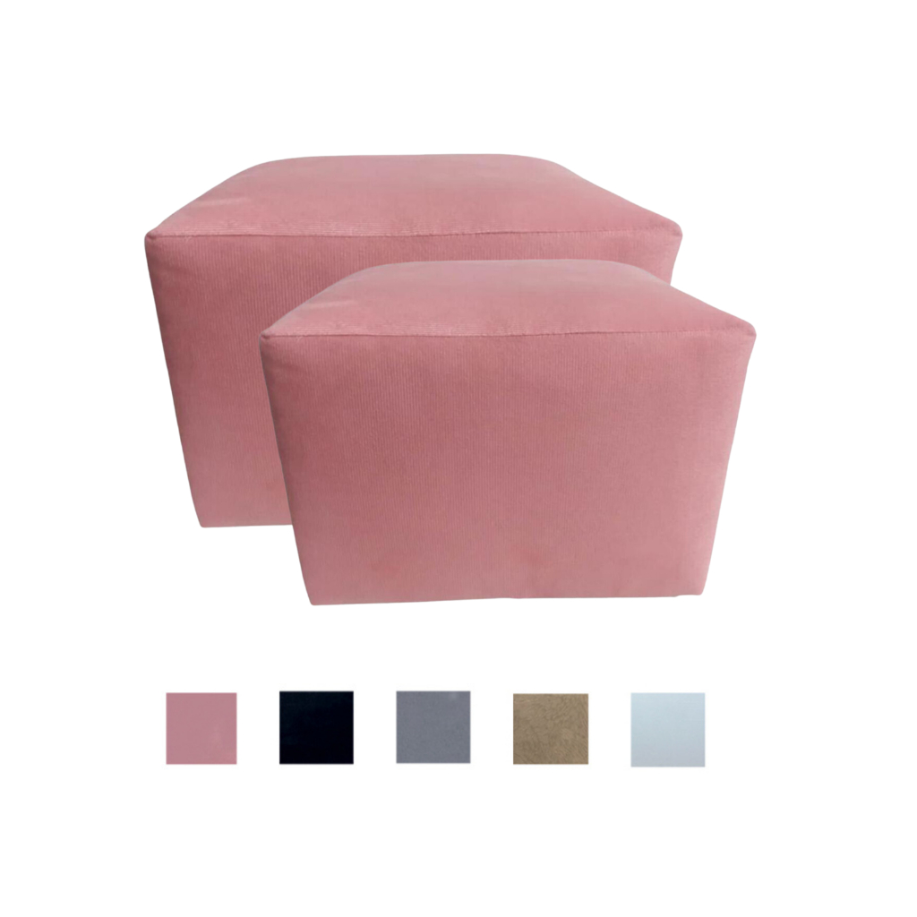 Puff Pequeno Tecido Suede Banqueta Quadrada Decorativa Quarto Sala Puff Diversas Cores Premium Banquinho Estofado
