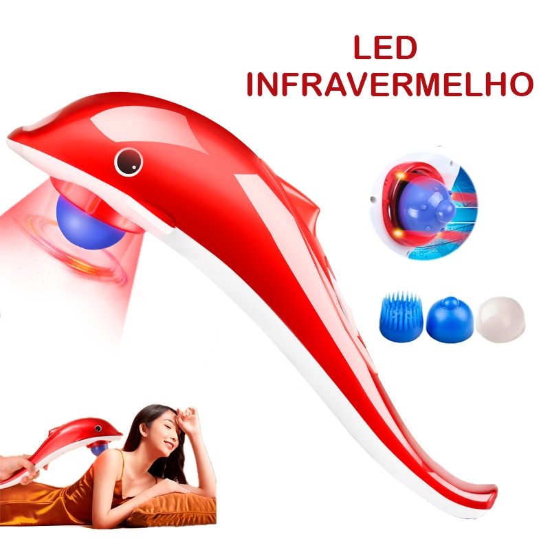 Massageador Corporal Com Infravermelho Elétrico 26W Golfinho Massagem Costas Orbital 110V