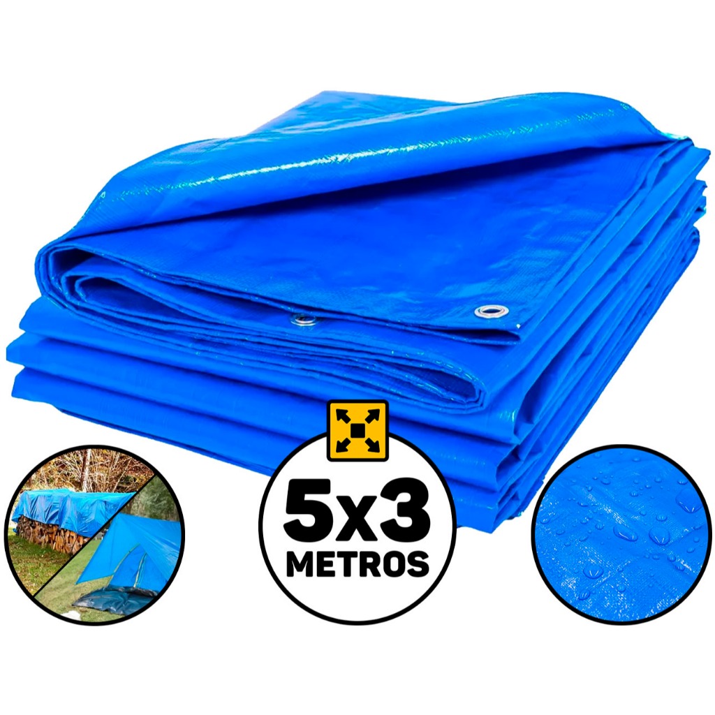 Lona Plástica 100 Micras 5x3 Metros De Proteção Impermeável Cobertura Barraca Piscina Camping Pesca Multiuso em Oferta na Shopee