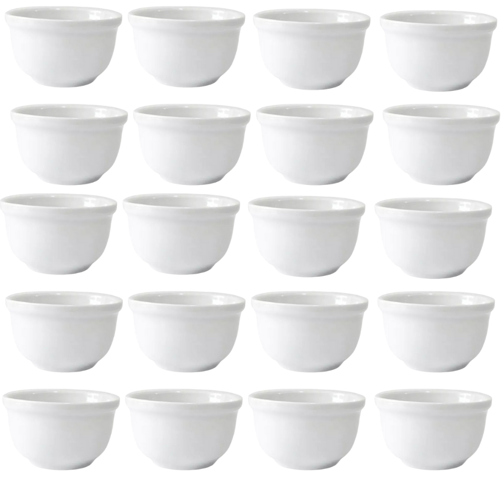 Conj 24 Cumbucas 300ml Tigela Off Branca Gelo P/ Sopa Caldo Porções Porcelana