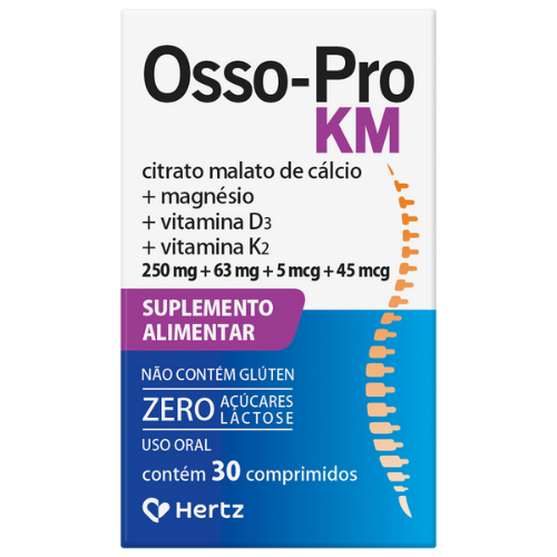 OSSO PRO KM SUPLEMENTO ALIMENTAR C/30 COMPRIMIDOS CÁLCIO+MAGNÉSIO+D3+K2