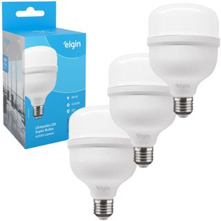 Kit 3 Lâmpadas Super Bulbo Alta Potência Led 50w 6500k - Elgin