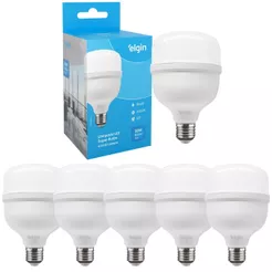 Kit 5 Lâmpadas Super Bulbo Alta Potência Led 50w 6500k - Elgin