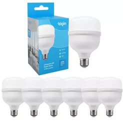 Kit 6 Lâmpadas Super Bulbo Alta Potência Led 50w 6500k - Elgin