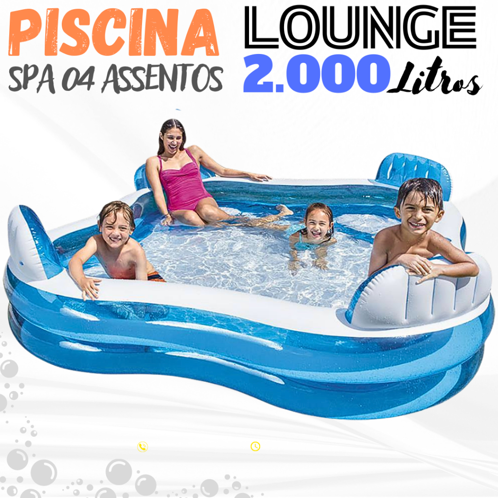 PISCINA LOUNGE PREMIUM SPA INFLÁVEL 2.000 LITROS MOD. ORIGINAL 4 ASSENTOS E 4 ENCOSTOS - MOD. BOTE.