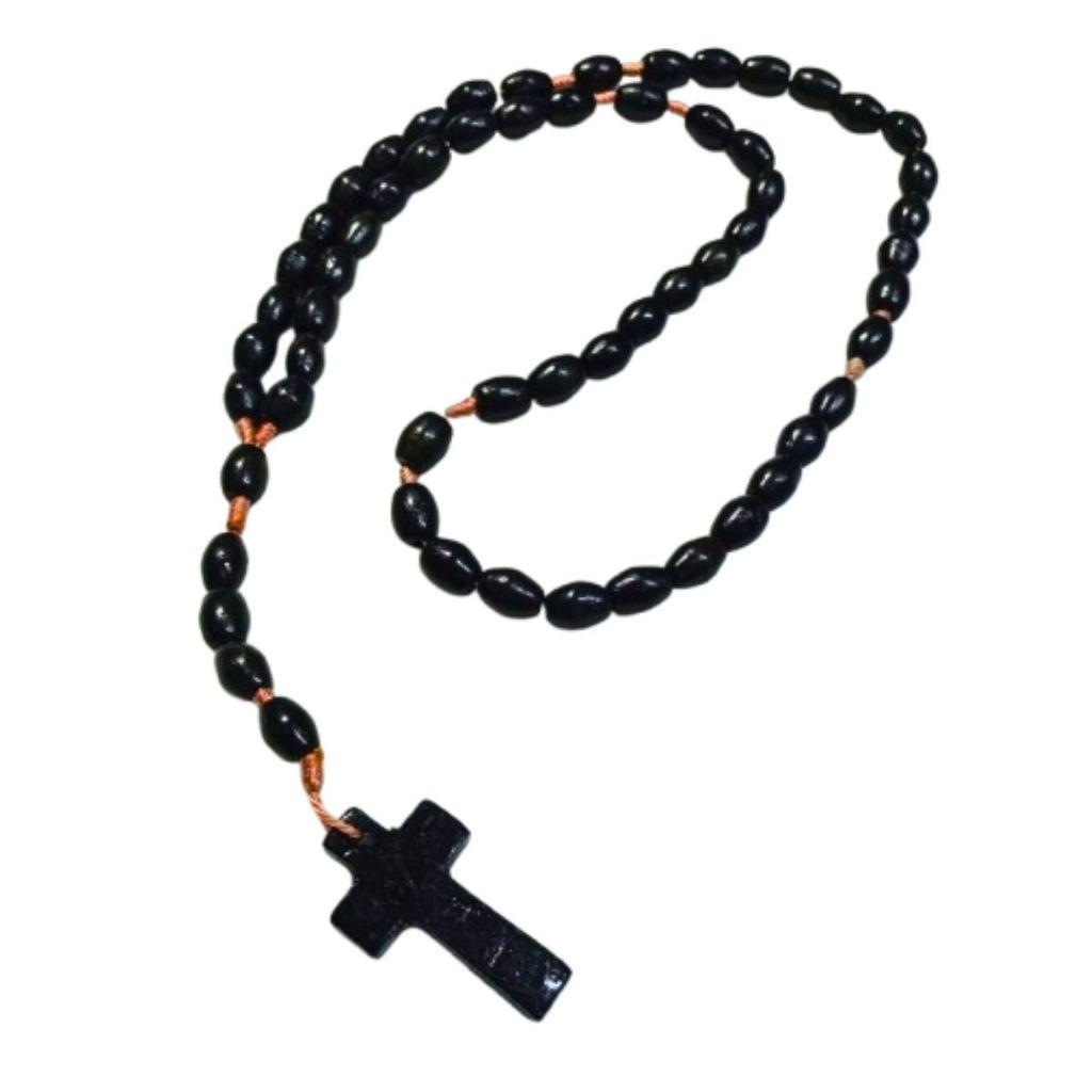 Terço Imbuia Mogno Preto Católico Para Ir A Igreja Clássico