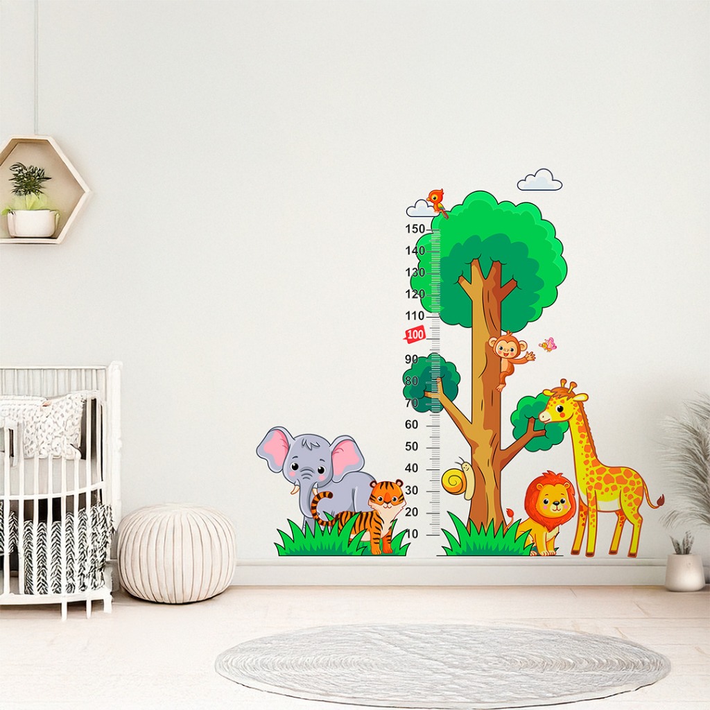 Adesivo De Parede Régua Crescimento Infantil Safari em Oferta na Shopee