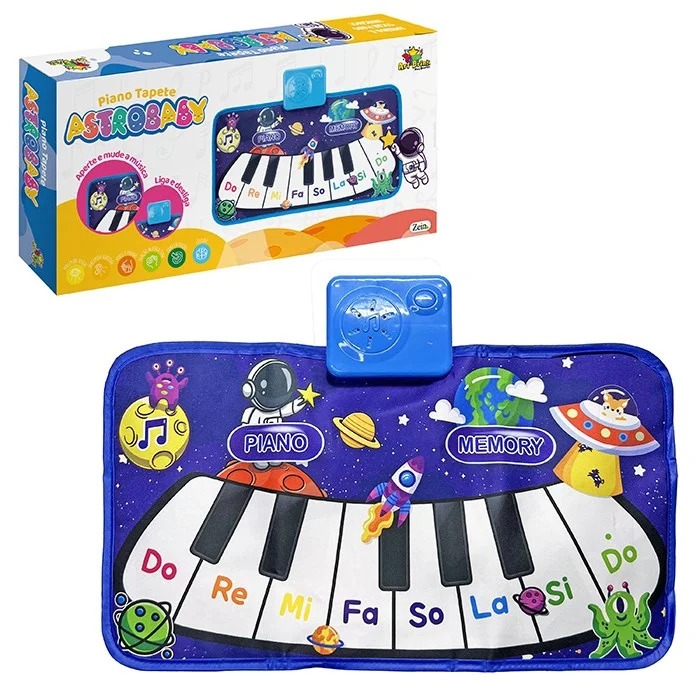 Tapete Infantil Musical de Piano Astronauta Interativo para Bebês - Art Brink