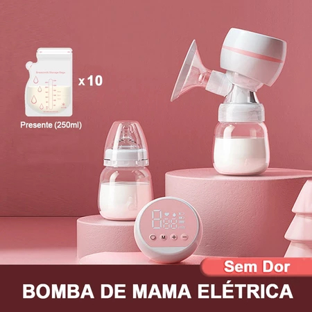 Bomba Elétrica Automática + 10 Sacos Para Armazenamento de Leite Portátil