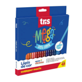 Lápis de Cor 48 Cores Tris Escolar Artístico Desenho Criança Adulto Colorir Presente Kit Arte