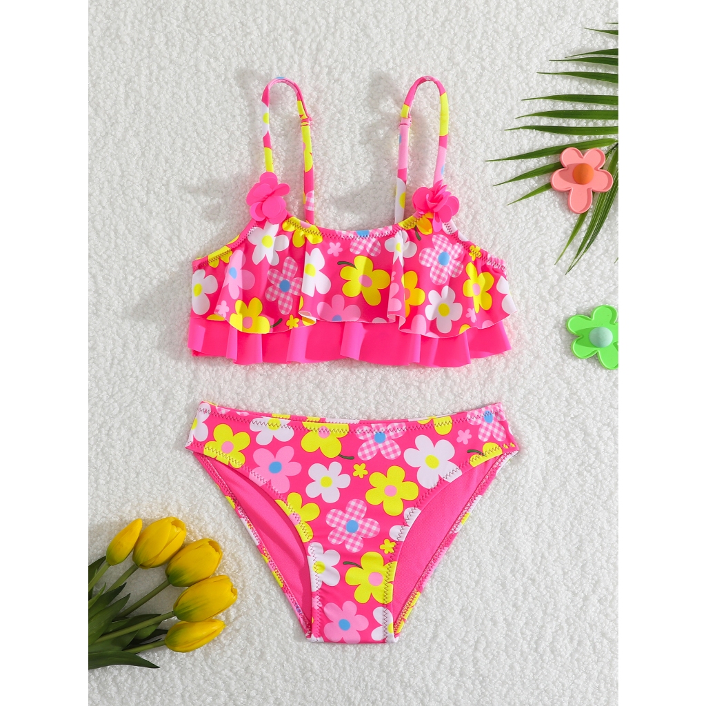 HT VEST Conjunto Infantil Floral com Babadinhos Delicados I3073