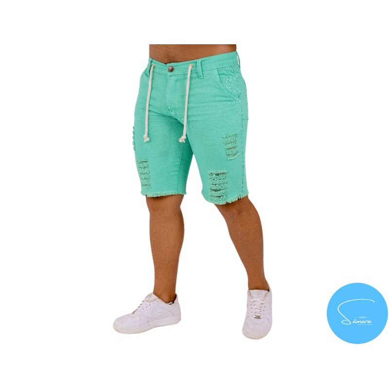 Bermuda Masculina Rasgada Verde