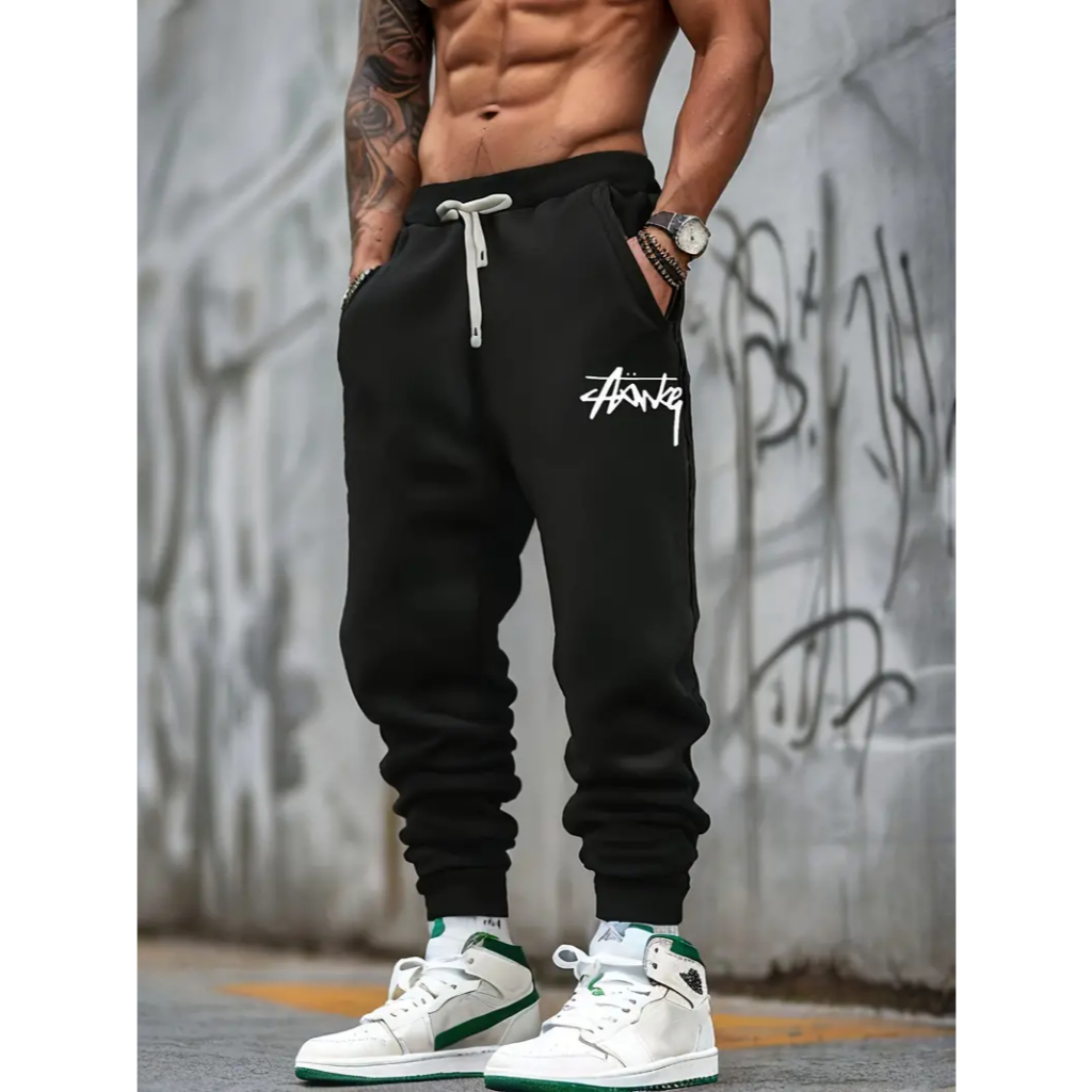Calça Moletom Flanelada Masculina Academia Musculação Confortavel Frase