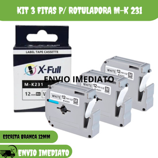 Fita Compatível para Rotuladora Brother M231Mk231 T 12mm Pt 80 70 90 - Kit 3 unidades em Oferta na Shopee