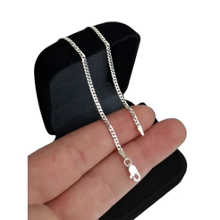 Pulseira Masculina De Prata Pura 925 Grumet Escama De Peixe - 2mm