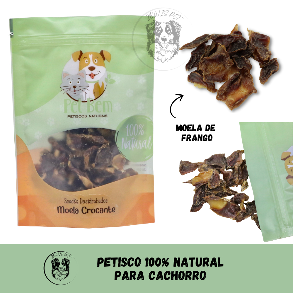 Moela Crocante de Frango Petisco 100% Natural Desidratado Pet Cachorro e Gatos 60g Pet Bem — R$ 34,99 em Shopee