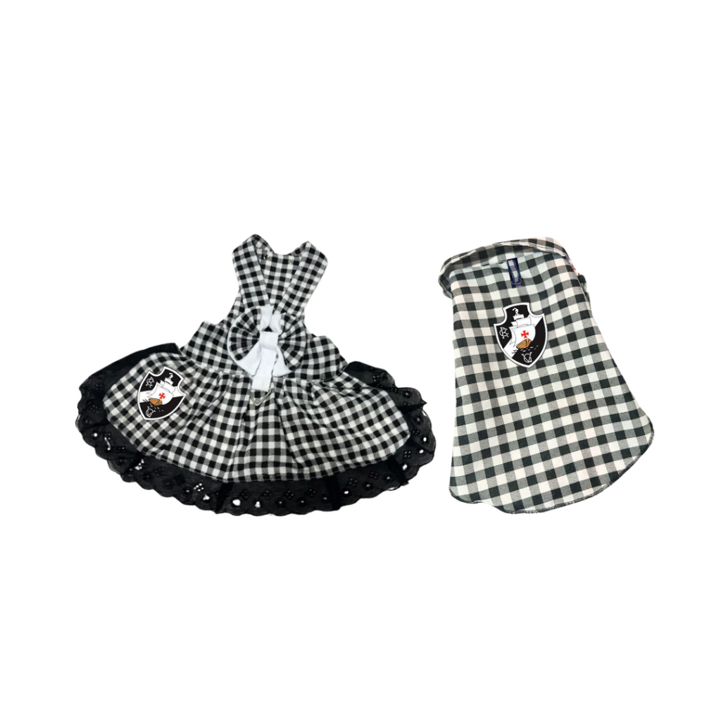 Vestido e camisa do time vasco da gama para Sua Pet -  Peitoral Pet Suporte para Guia