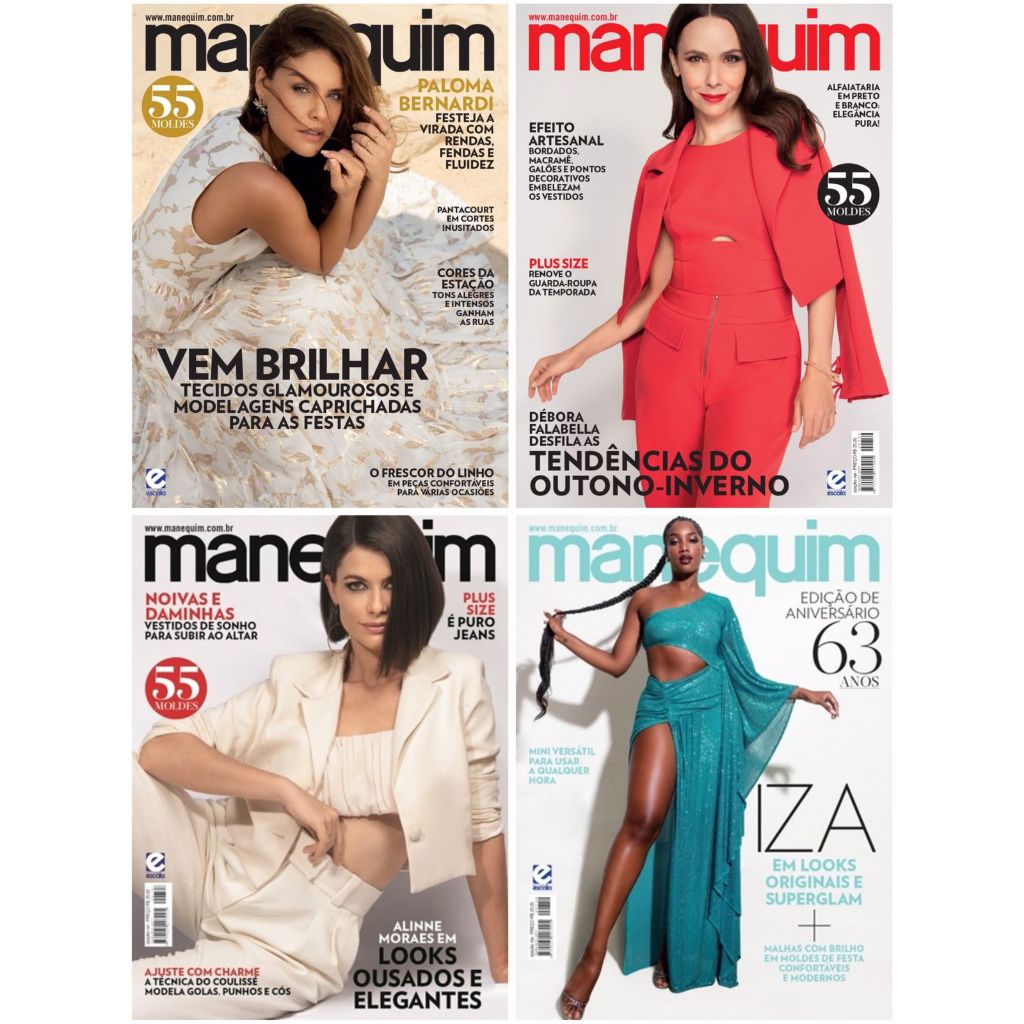 Kit Com : 4 Revistas Molde Manequim Capas Novas