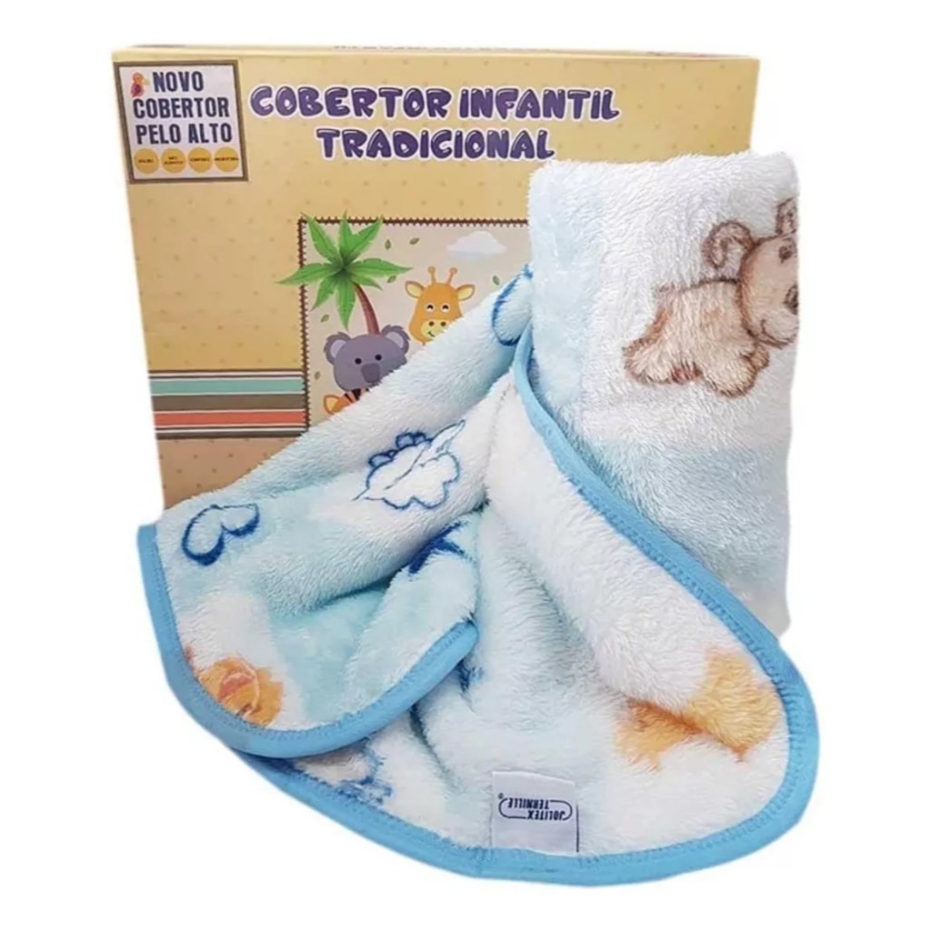 Cobertor Antialérgico Bebê - Pelo Alto Jolitex - Jolitex Ternille-Amiguinhos/ Bichinhos