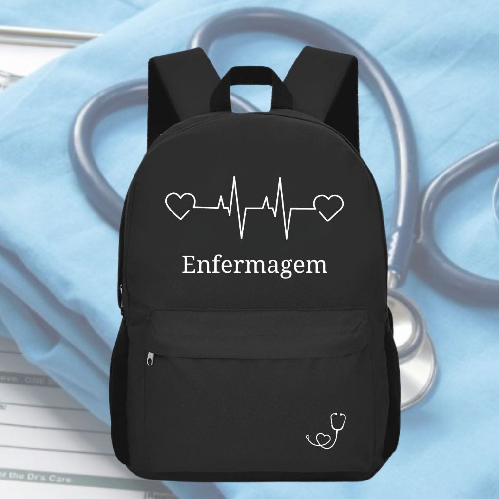 Mochila Enfermagem e Outros Cursos Resistente Reforçada Faculdade Trabalho Hospital