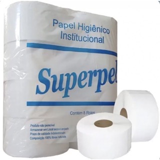 Papel Higiênico Grande Rolão Institucional 8 Rolos Barato em Oferta na Shopee
