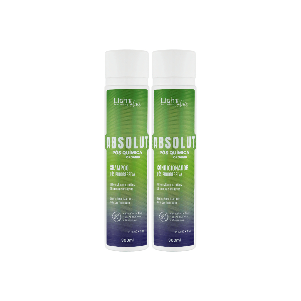 kit Pós-Química Absolut Light Hair - Manutenção para Cabelos com Alisamento e Coloração