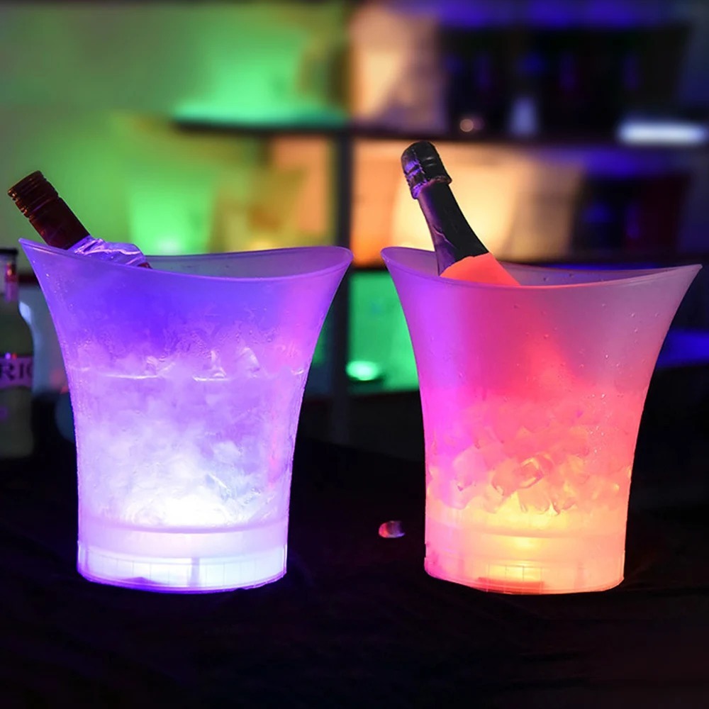 Balde de Gelo Bebidas Bluetooth Caixa De Som Led Rgb 5 Litros para Festas Comemorações