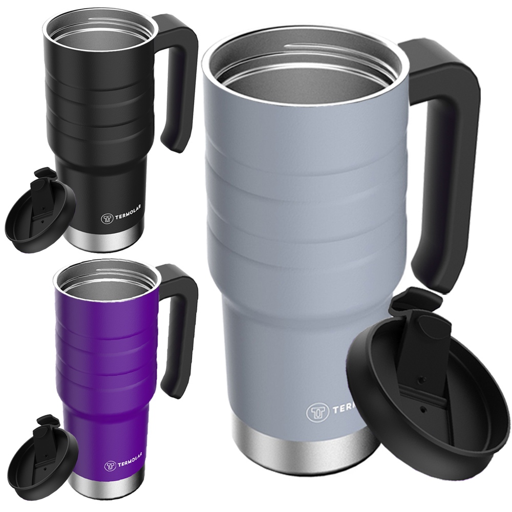 Copo Termico Caneca Tipo Stanley Inox 590ml com Tampa Não Pinga Alça - Home & Living