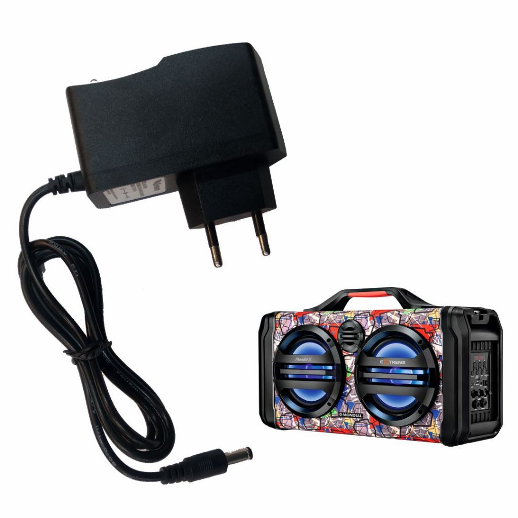 Carregador Para Caixa Mondial MCO-10 Thunder X Extreme ( Fonte / Cabo de Força / Cabo de Energia ) - R2934