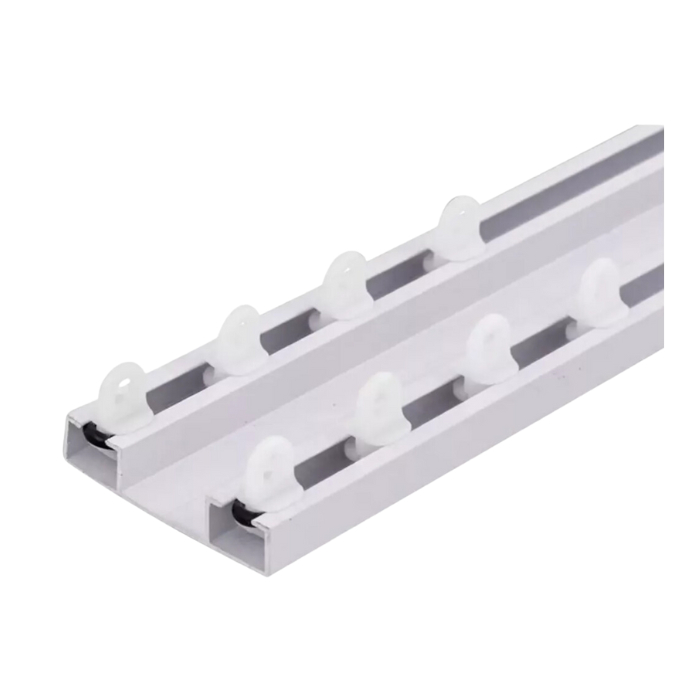 Trilho Suíço Duplo Max Cortina Branco e Preto Kit Cortineiro Varão 1,5/2/3/4/5/6 Metros em Oferta na Shopee