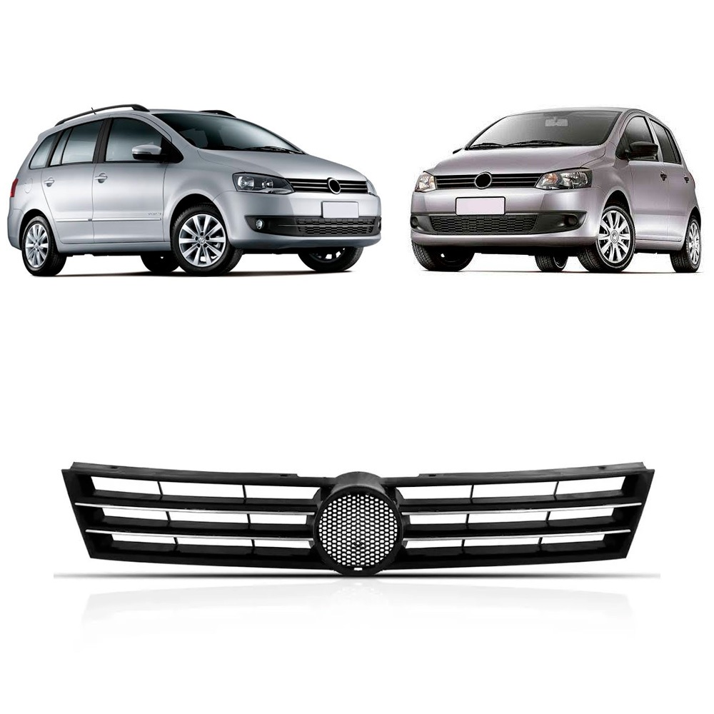 Grade Fox Spacefox 2010 A 2014 Preto C/ Friso Cromado em Oferta na Shopee