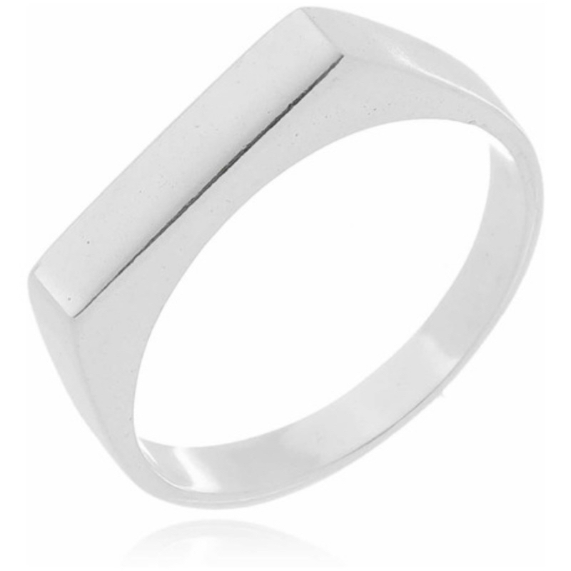 Anel Sinete Liso de Aço Inoxidável Unissex Estiloso em Oferta na Shopee