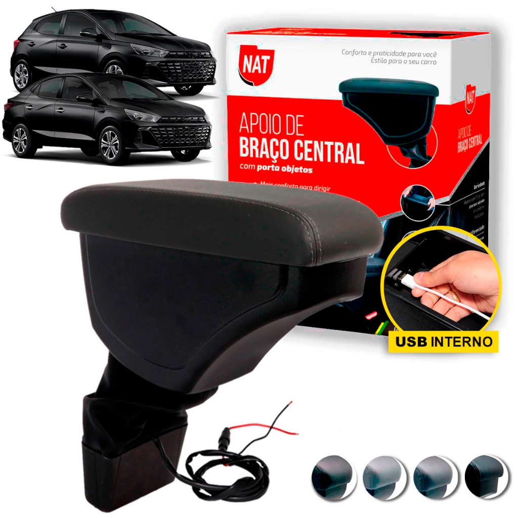 Apoio de Braço Hb20 Hb20s Hb20x 2013 Até 2024 C/ Usb em Oferta na Shopee