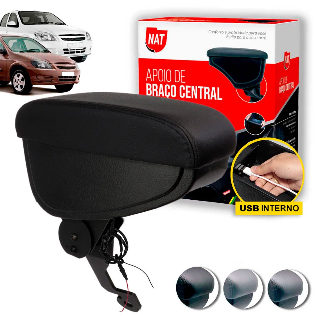 Apoio de Braço Celta 2001 Até 2016 E Prisma 2007 Até 2012 C/ Usb em Oferta na Shopee