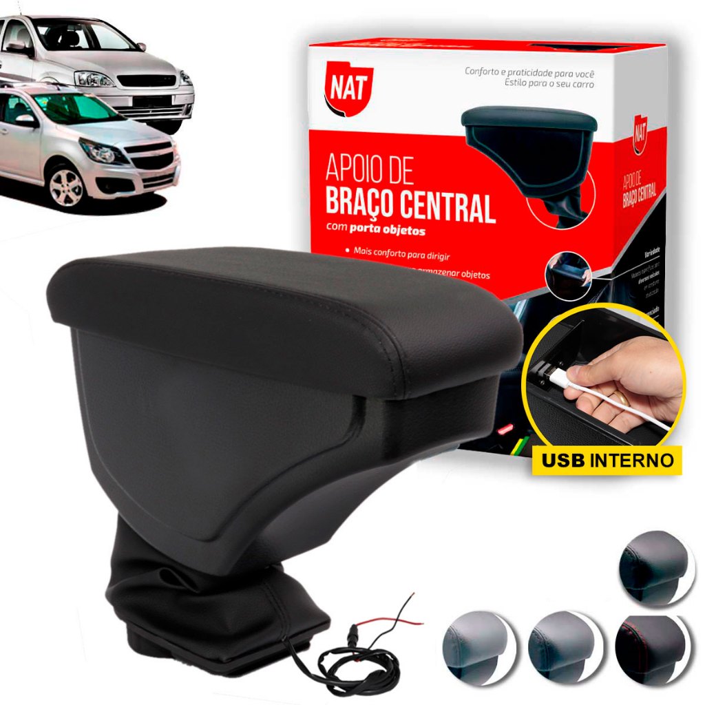 Apoio de Braço Corsa Joy Maxx 2002 Até 2012 E Montana 2004 Até 2010 C/ Usb em Oferta na Shopee