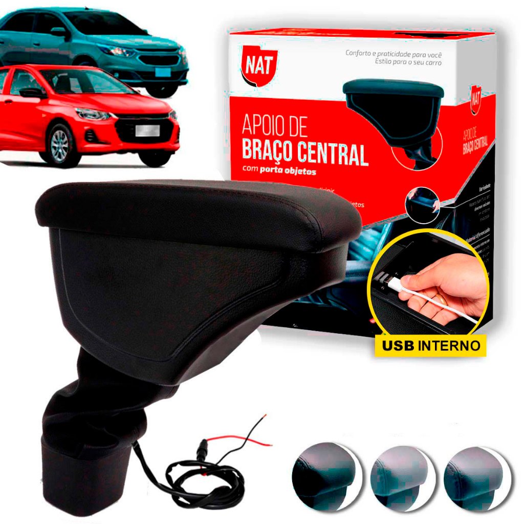 Apoio de Braço Cobalt 2012 Até 2019 E Novo Onix 2020 Até 2025 C/ Usb em Oferta na Shopee