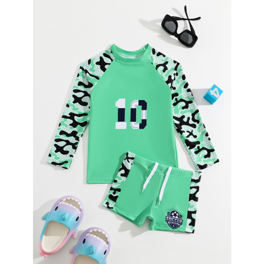 CN VEST CONJUNTO INFANTIL MASCULINO ESTAMPA CAMISA DE FUTEBOL MANGA LONGA - I3091
