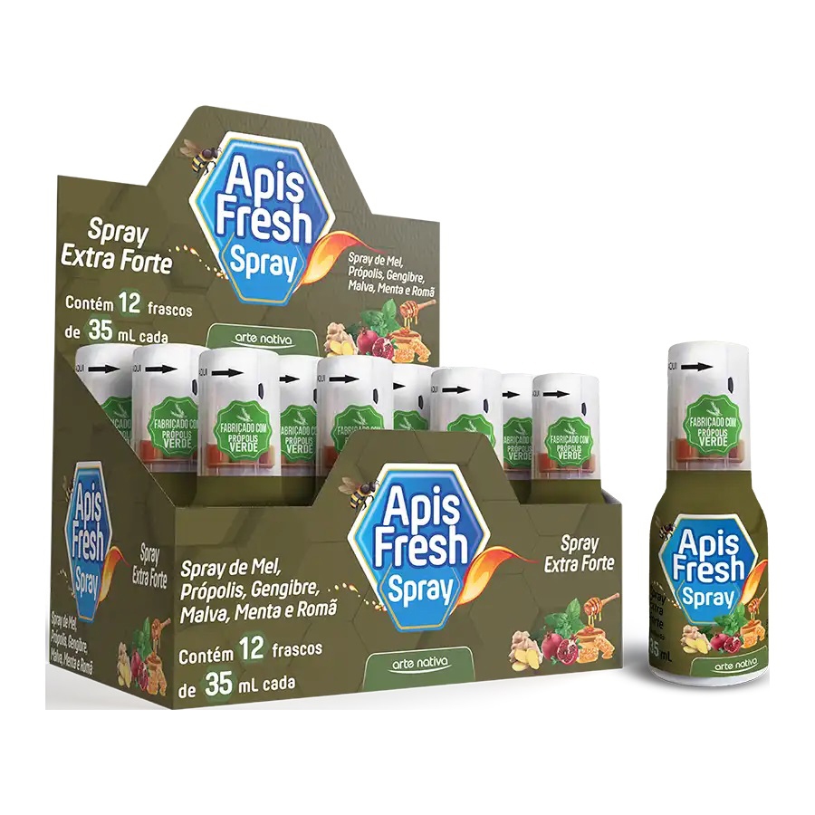 12un Aromatizante Bucal Extra Forte Spray 35ml Apis Fresh Arte Nativa